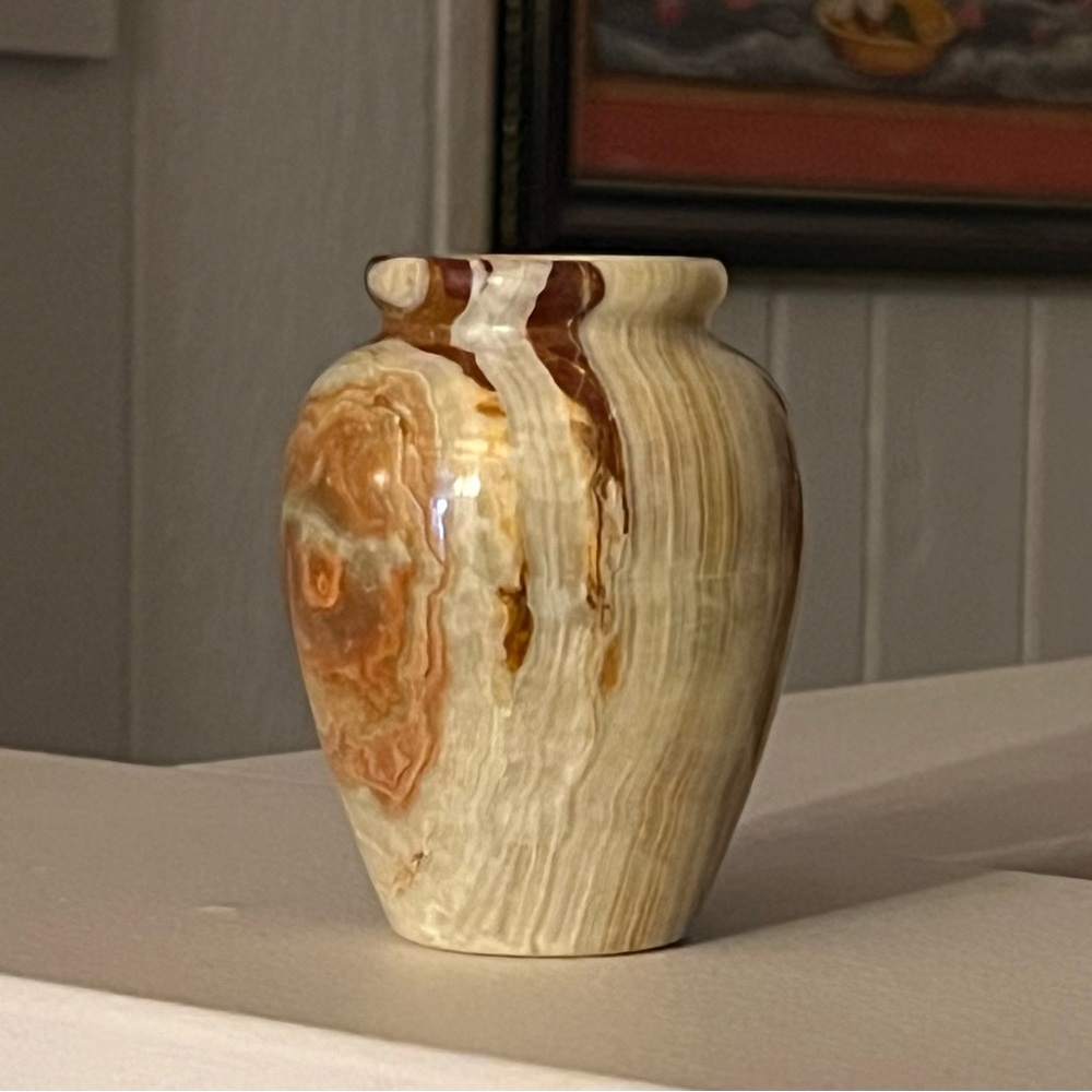 Green Onyx Egg Flower Vase
